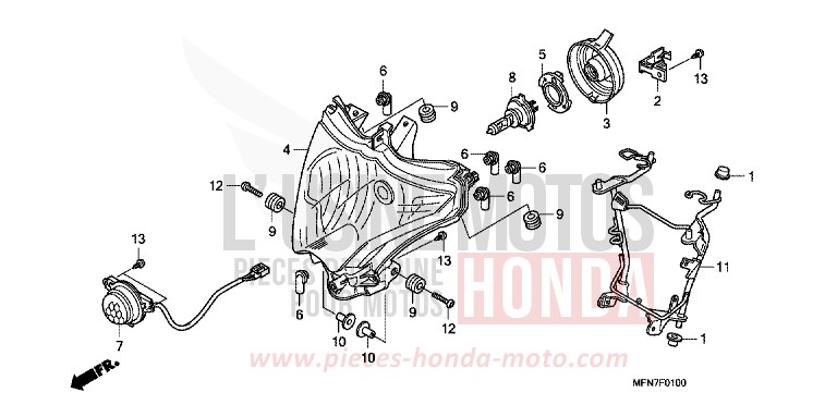SCHEINWERFER von CB1000R ABS MAT VANGUARD BEIGE METALLIC (Y171) von 2010